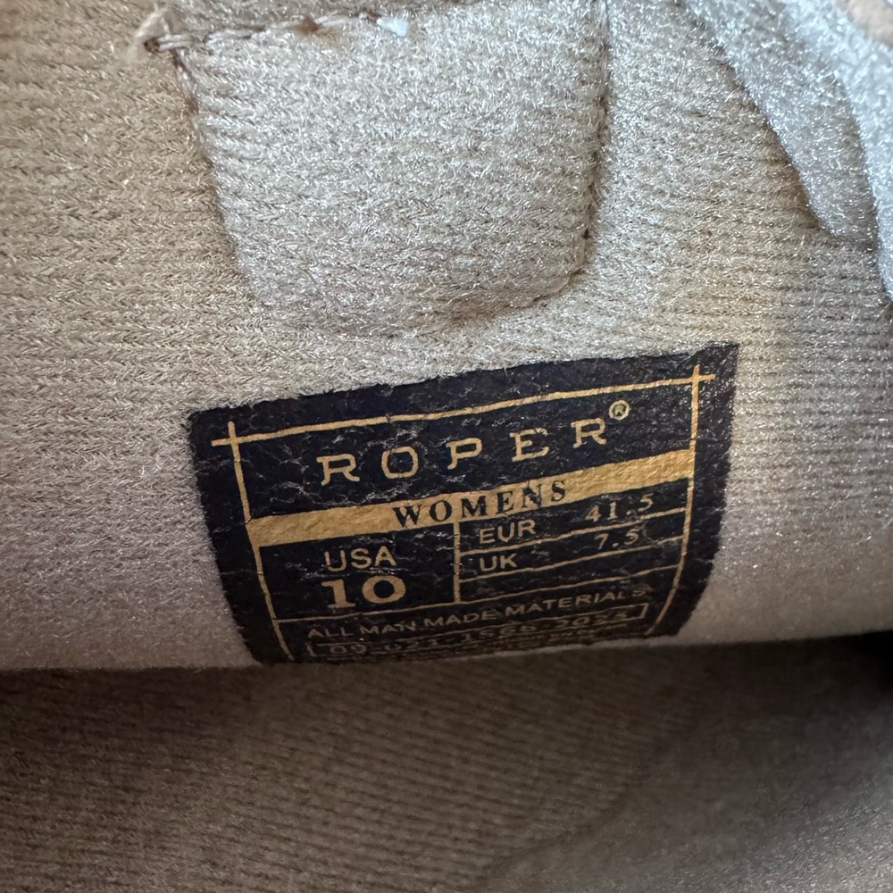 Roper Women’s Brown Western Cowboy Boots with Blue Embroidery Detail  Size 10 - Picture 5 of 5